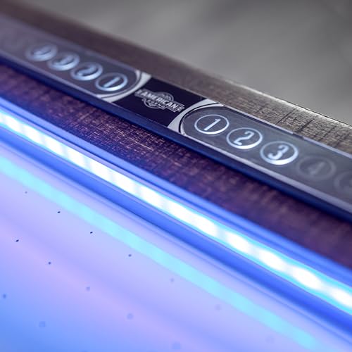 American Legend 72" Austin Air Hockey Table LED Rails Modern Walnut Finish Electronic Scoring Grey