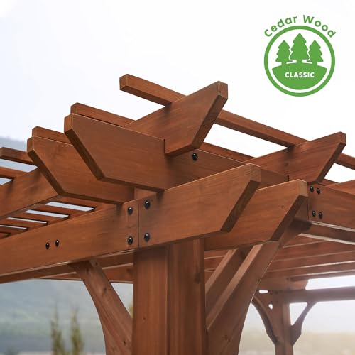 Backyard Discovery Ashland Cedar Wood Pergola Kit Medium Brown