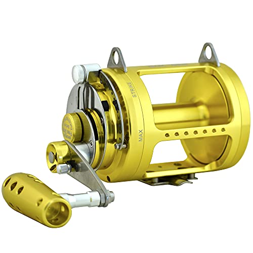 EAT MY TACKLE 50 Wide 2 Speed Fishing Reel with 160-200 Pound Tournament Rod