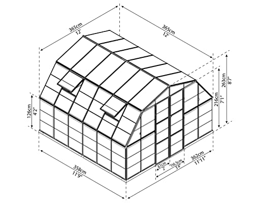 Palram Canopia Americana 12' x 12' Greenhouse Silver