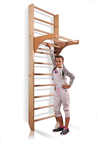 CleverWood Swedish Ladder Stall Bars Set for Physical Therapy & Gymnastics