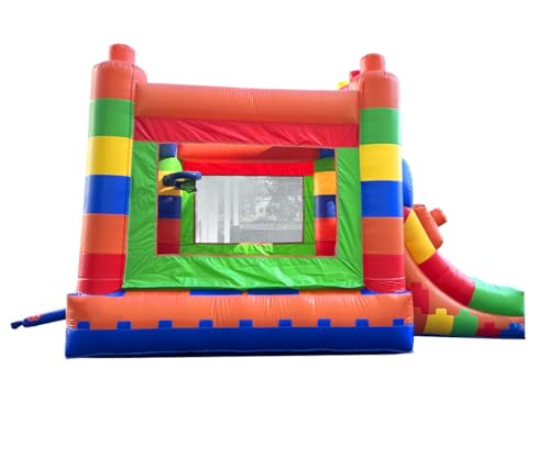 Pogo Bounce House Inflatable Bounce House with Slide Building Block