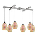 Elk Avalon 73041-6 Pendant Light 33x6 Inch Satin Nickel