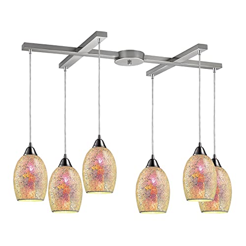 Elk Avalon 73041-6 Pendant Light 33x6 Inch Satin Nickel