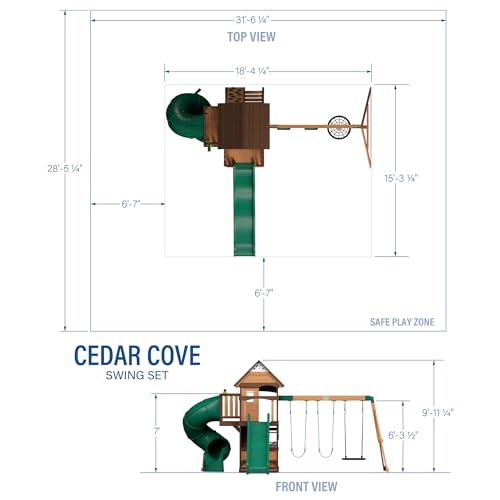 Backyard Discovery Cedar Cove Wood Swing Set Light Brown
