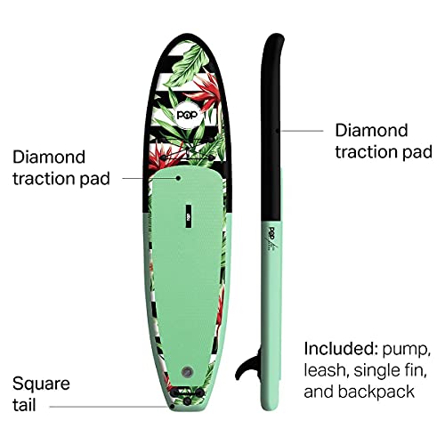 POP Paddleboards Royal Hawaiian Inflatable Stand-Up Paddleboard Mint