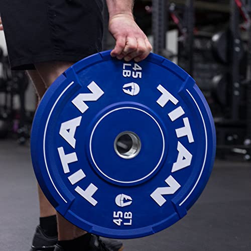 Titan Fitness 230 LB EZ-Grip Olympic Bumper Plates Set for Weightlifting and Strength Training