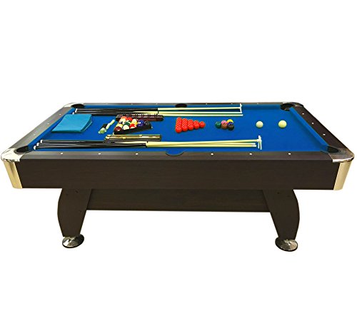 SIMBAUSA Billiard Pool Table 7 Feet Snooker Full Set Accessories Game mod. Blue SEA Blue