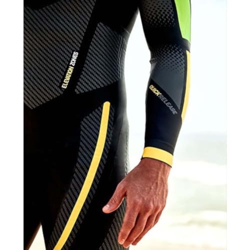 TYR Mens Cat 5 Wetsuit Black/Grn/Yellow M/L