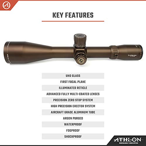 Athlon Optics Ares ETR Riflescope 4.5-30x56 34mm APLR2 FFP IR MOA Reticle Brown