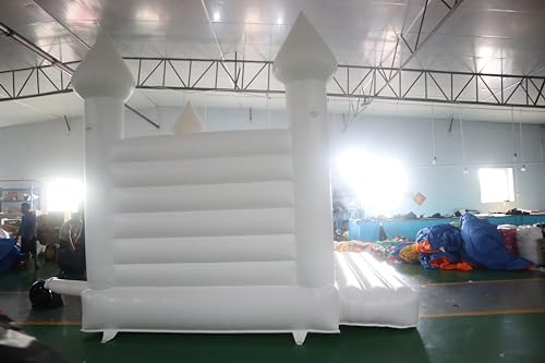 Bookishbunny 13FT x 13FT White Inflatable Vinyl Bridal Wedding Bounce House with Fan