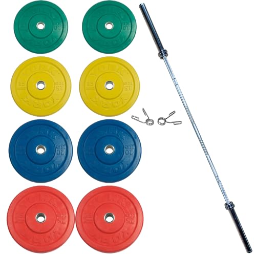 York Barbell Rubber Training Bumper Plate Set Black