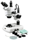 AmScope Professional Trinocular Stereo Zoom Microscope with Darkfield Condenser Clear