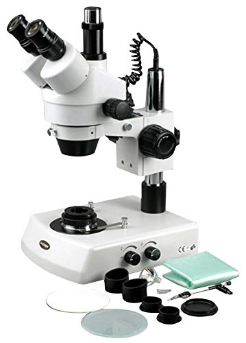 AmScope Professional Trinocular Stereo Zoom Microscope with Darkfield Condenser Clear