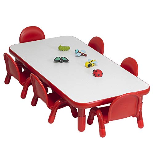 Angeles BaseLine Toddler Table & 6 Chairs Set Red