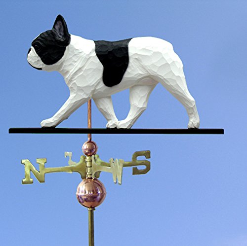French Bulldog Hand Carved & Painted Weathervane Pied 22 Inch