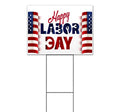 TampaPrinting Happy Labor Day Yard Sign 18" x 24" with Metal Step Stake