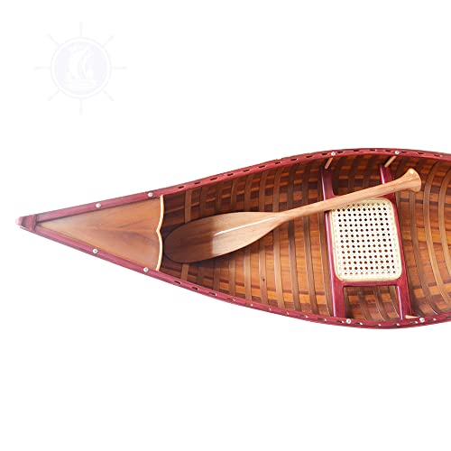 Old Modern Handicrafts 6-Feet Wooden Canoe with Ribs Natural Wood