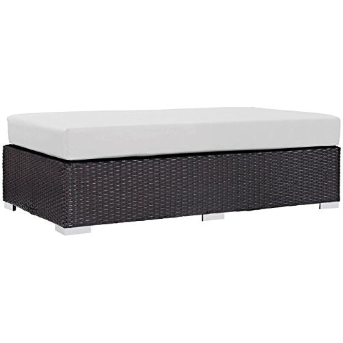 America Luxury - Outdoor Modern Contemporary Urban Design Rectangle Patio Balcony Ottoman White