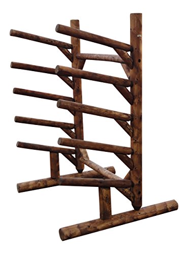 Log Kayak Rack 5 Place 1 Sided SUP Log Rack Canyon Brown