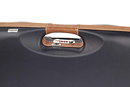 Negrini OU Deluxe High Rib Skeet Shotgun Case with Tube Set Navy/Tobacco Leather/Navy