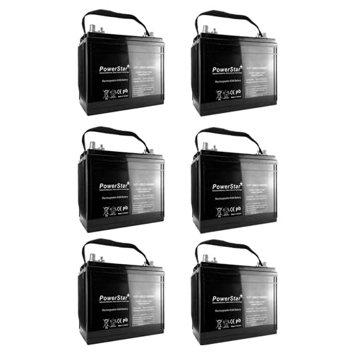 PowerStar T1275 12 Volt, 135 AH Deep Cycle Battery x6 Black