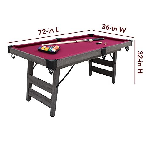 Blue Wave Sports Pendleton 6-ft Portable Pool Table - Driftwood Finish Burgundy
