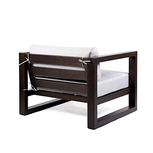 Armen Living Paradise Outdoor Eucalyptus Wood Lounge Chair Earth