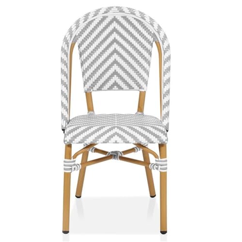 Furniture of America Acti Modern Aluminum Patio Dining Chair Set of 4 Gray