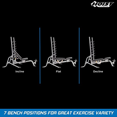 HOIST Fitness Olympic Weight Bench 7-Position Adjustable Full-Body Strength Training Bench Foldable