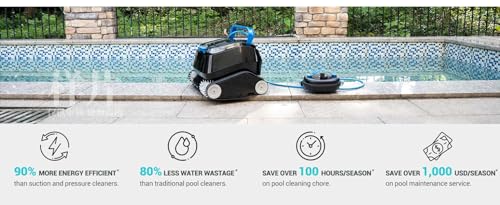 8STREME Black Pearl In-Ground Robotic Pool Vacuum Cleaner Black
