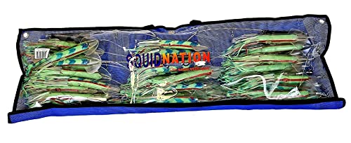 Squidnation Long-Tail Pakula Series Squid Dredge 36" Single Tension Loop Bar 9" LUMO Green