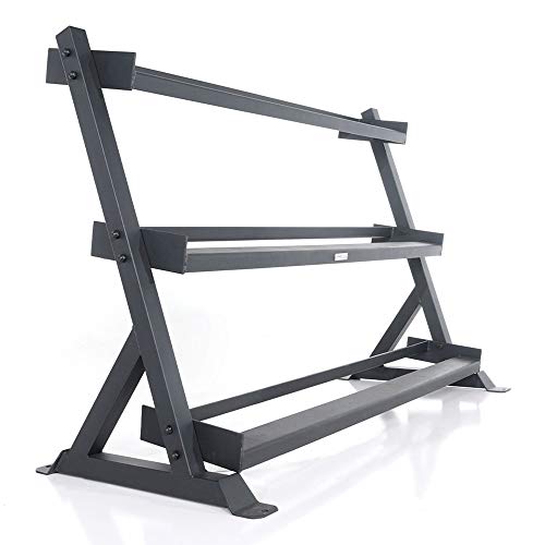 Power Systems Granite Series Horizontal Dumbbell Rack Storage Solution Gray