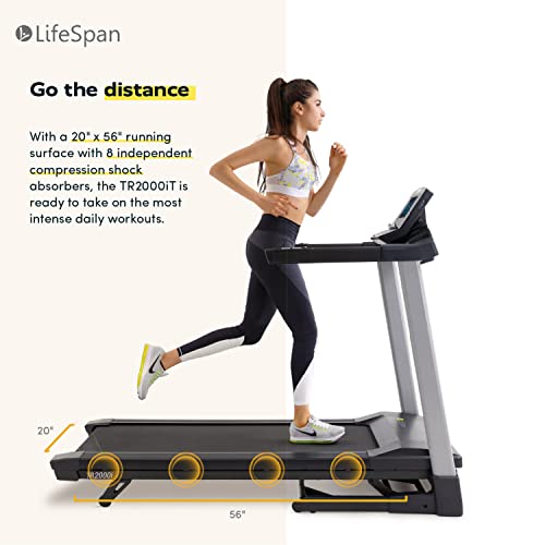 LifeSpan Fitness TR4000i Foldable Treadmill with Touchscreen Display Multi
