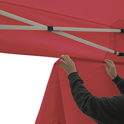 Vispronet 10x20 Steel Canopy Tent Kit Red - Wind Resistant Up to 25mph, Includes Walls and Accessories