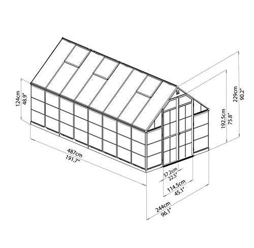 Palram Canopia Balance Greenhouse Kit 8'x16' Green