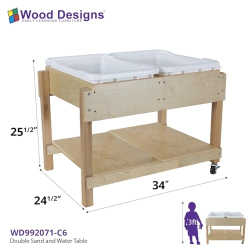 Wood Designs Children's Sand and Water Play Table Birch Wood Sensory Activity Table