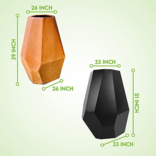 MK Designs Corten Steel Geo Outdoor Planters Black 33" W x 33" D x 51" H