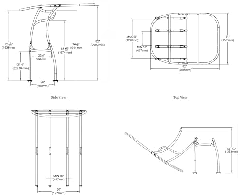 Make A Wake Marine Heavy-Duty Boat T-Top with 5 Rod Holders White Powdercoat w/ Black Canvas