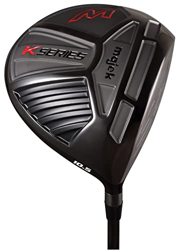 Majek K-Series XL Big & Tall Men's High Launch 460cc 10.5° Driver and 3 5 Fairway Wood Set Golf Clubs Black