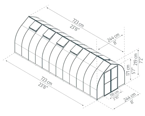 CANOPIA Palram - Canopia Bella 8' x 24' Greenhouse Silver