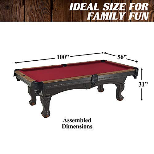 Barrington Billiards Arlington Drop Pocket Table Dark Wood Grain/Red