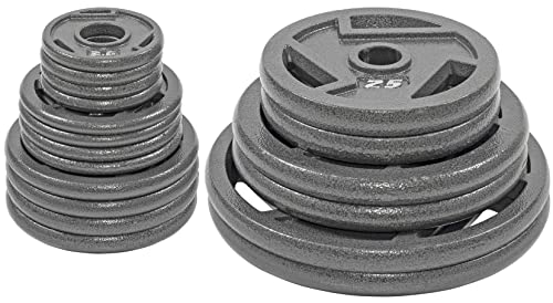 BalanceFrom Cast Iron Olympic 2-Inch Plate Weight Plate for Strength Training and Weightlifting, 280 LB Set (4x 2.5/5/10 + 2x 25/35/45LB) Color #4