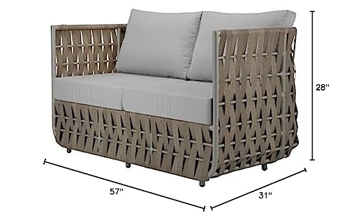 Source Furniture Scorpio Aluminum Frame Outdoor Loveseat Gray/Silver