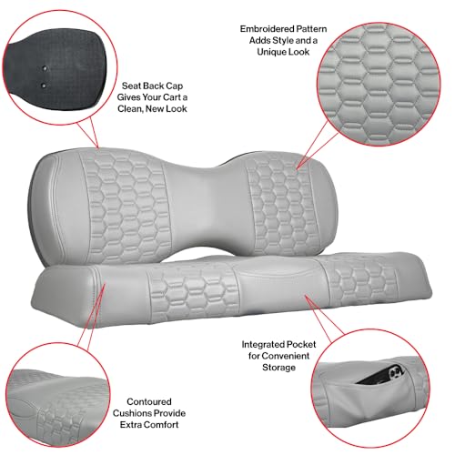 MADJAX Golf Cart Rear Seat Cushion Assembly Black