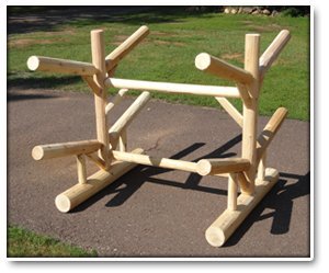 Log Kayak Rack 4 Place Unfinished