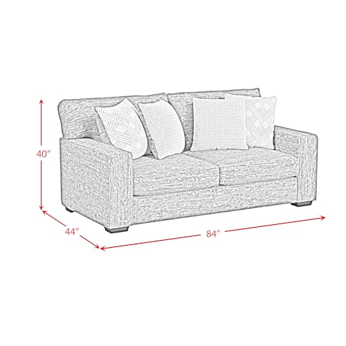 Picket House Furnishings Molly Loveseat Galactic Charcoal with 4 Pillows