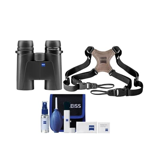 ZEISS Conquest HDX 10x32 Binocular Bundle with Carrying Strap & Lens Cleaning Kit Black