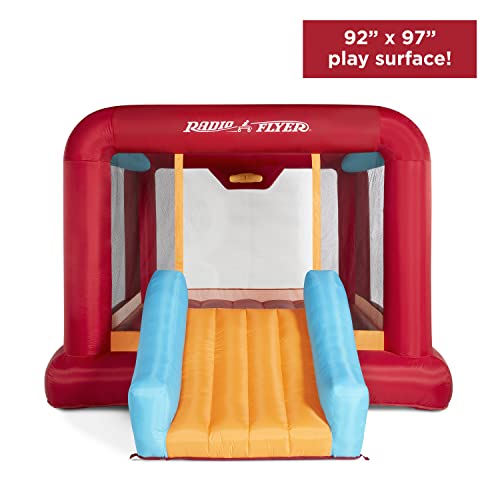 Radio Flyer XL Backyard Bouncer Inflatable Bounce House with Slide Red