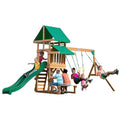 Backyard Discovery Belmont Cedar Wood Playset Swing Set Green